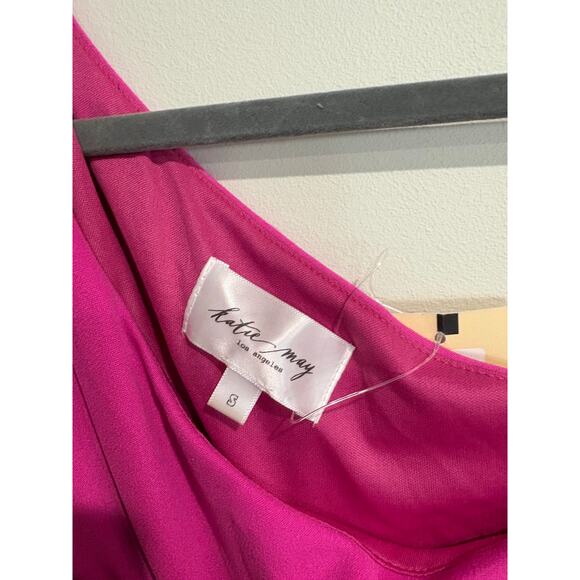 NWT Katie May New Age Ruched One Shoulder Bodycon Cocktail Dress Electric Pink S - Picture 5 of 7